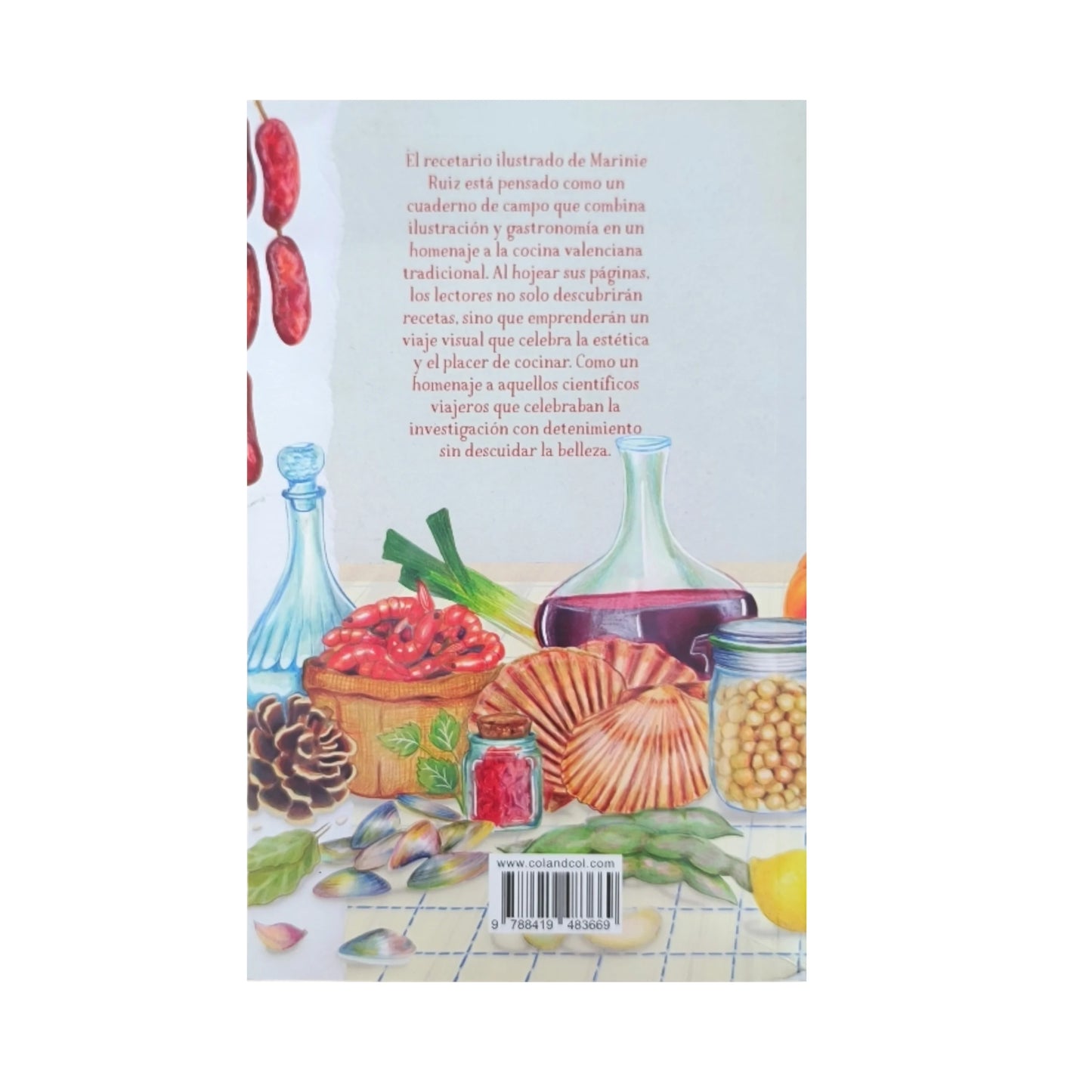 Contraportada del recetario ilustrado de gastronomía valenciana