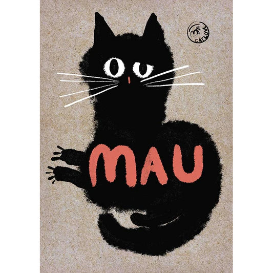 Imagen de print "mau" de la colección ugly cats de guspirus, con un gato con cara de circunstancia