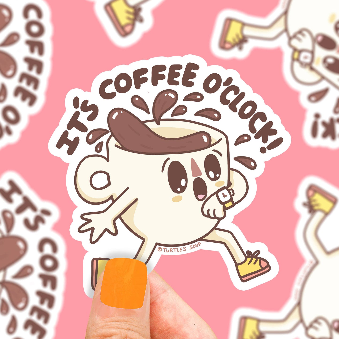 Pegatina It's Coffee O´Clock de Turtle's Soup