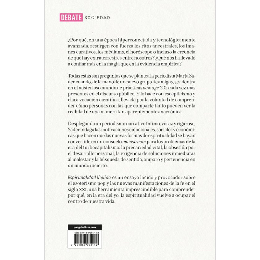 parte de atrás y resumen del libro Espiritualidad Mística de Marta Sader