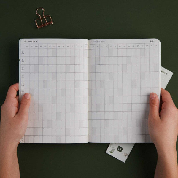 Planner anual de la agenda Compañía Botánica 2024 Semana Vista