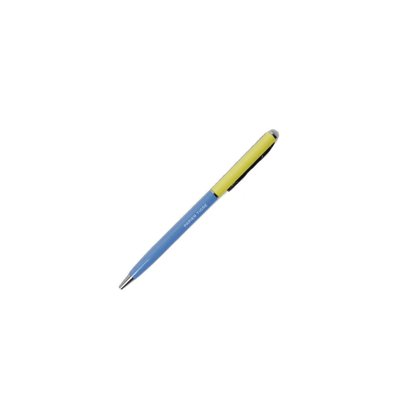 Bolígrafo de diseño de colores azul Caribe y amarillo cítrico de los diseñadores Papier Tigre de París