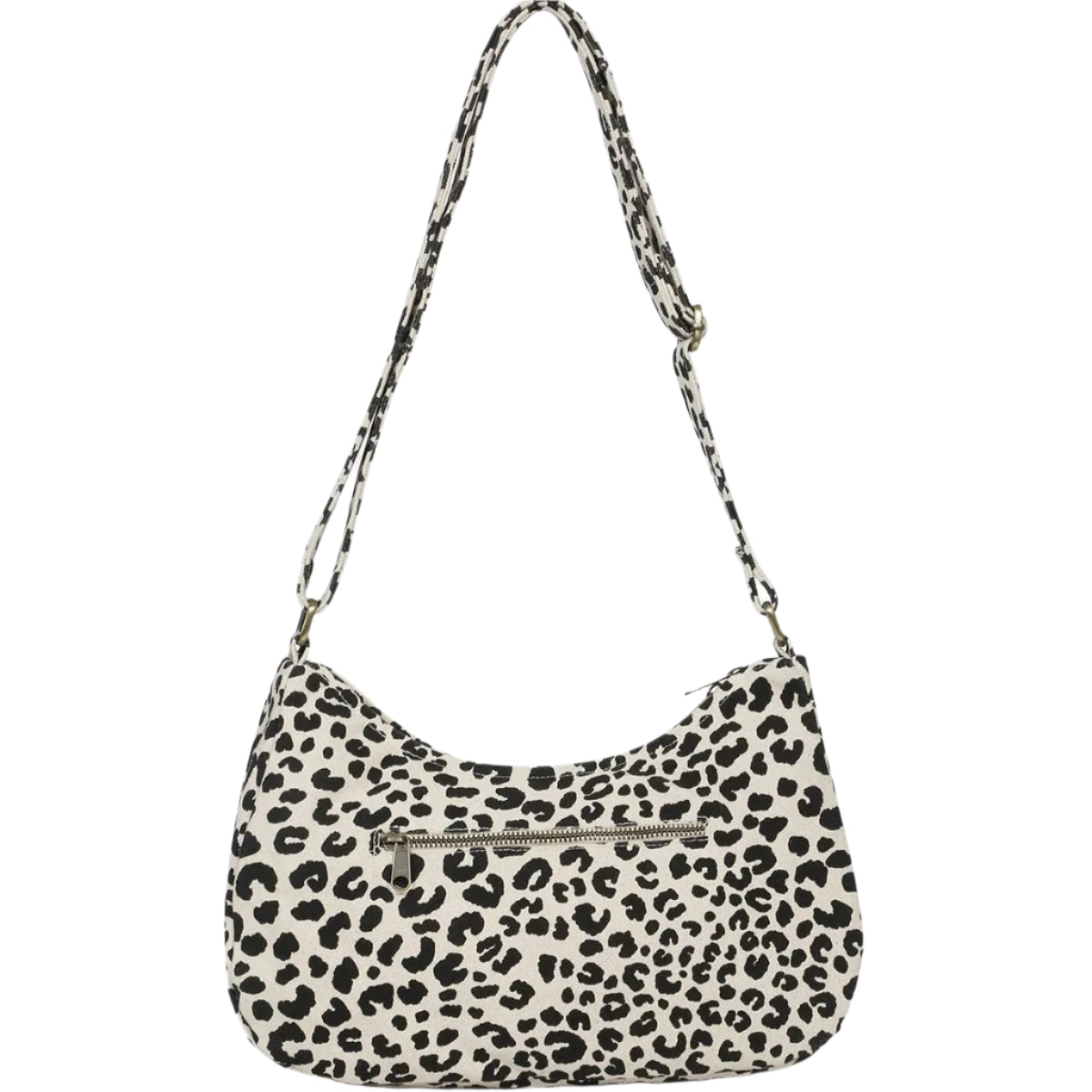 Parte de atrás del bolso con estampado de leopardo para llevar al hombro o cruzado en bandolera de la marca Hindbag