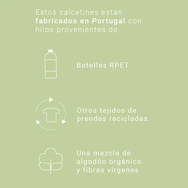 Especificaciones materiales reciclados y sostenibilidad de los calcetines