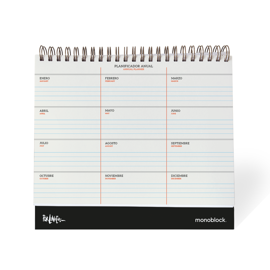Planificador anual del calendario de mesa 2026 de Macanudo de Liniers