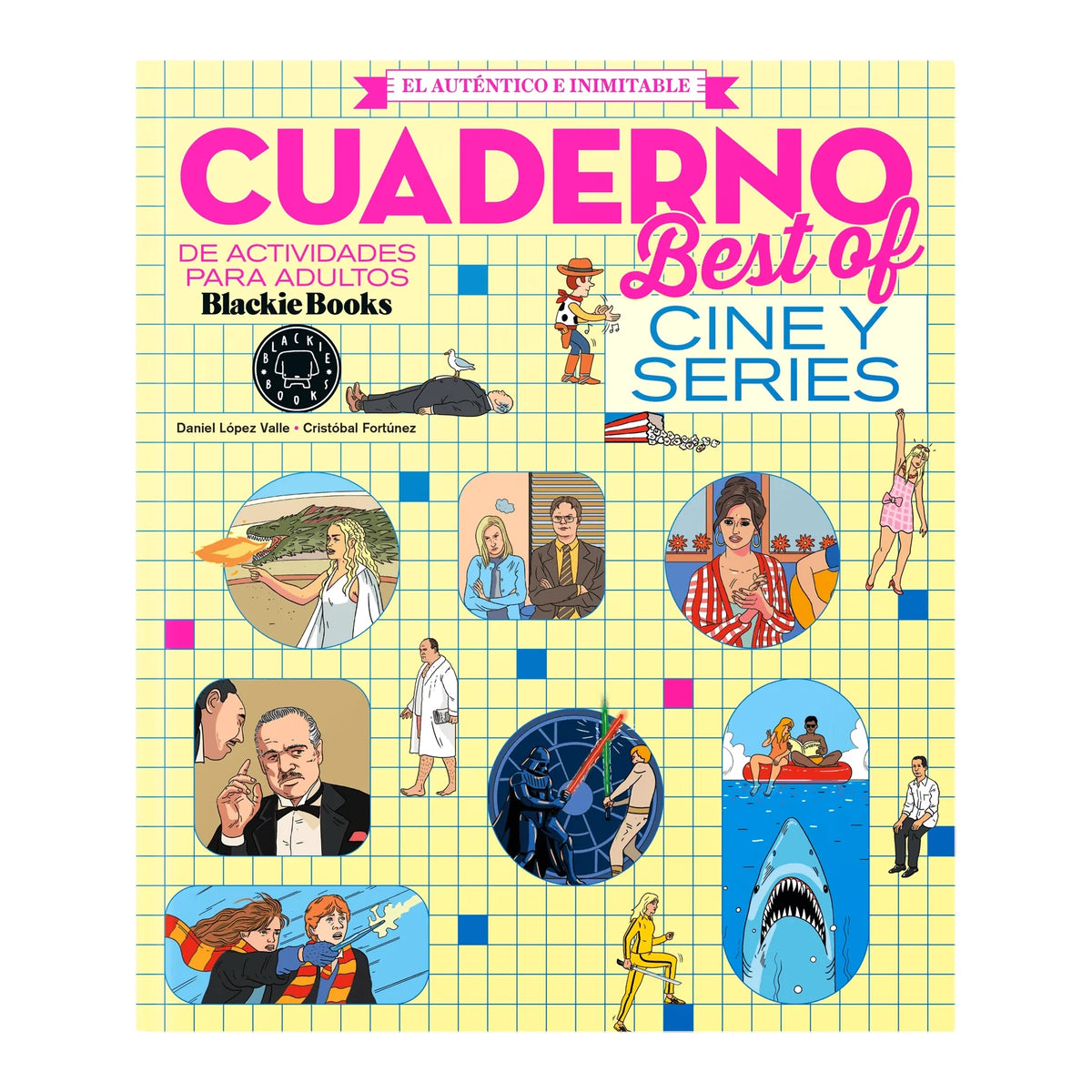Portada del cuaderno de actividades para adultos Best of: Cine y series de Blackie Books