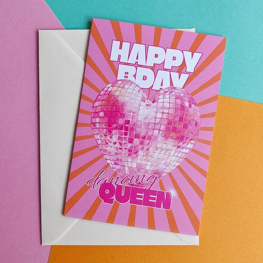Tarjeta happy bday dancing queen de laura ortiz