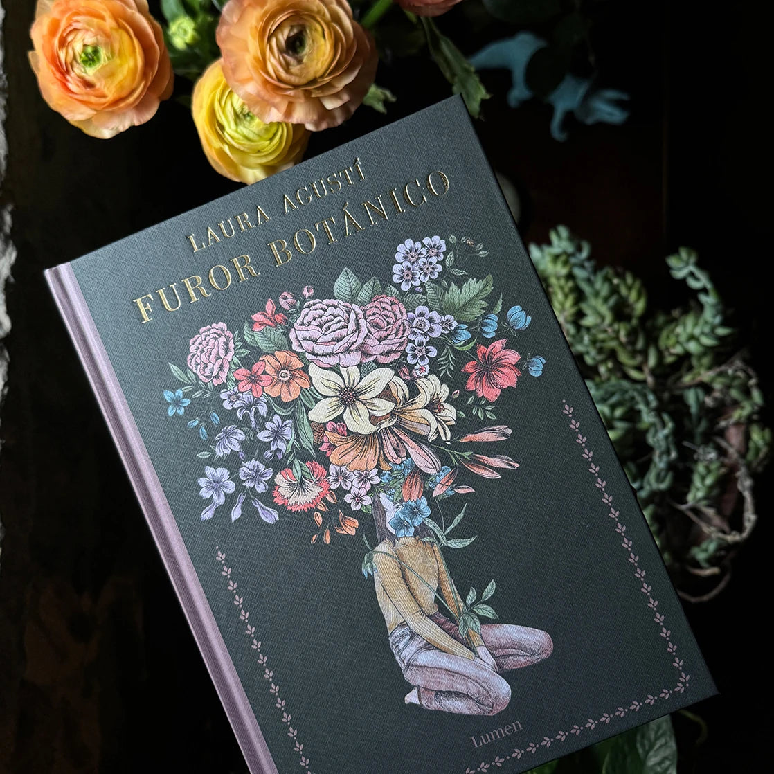 Portada de Furor Botánico, el nuevo libro ilustrado de Laura Agust rodeado de flores y plantas