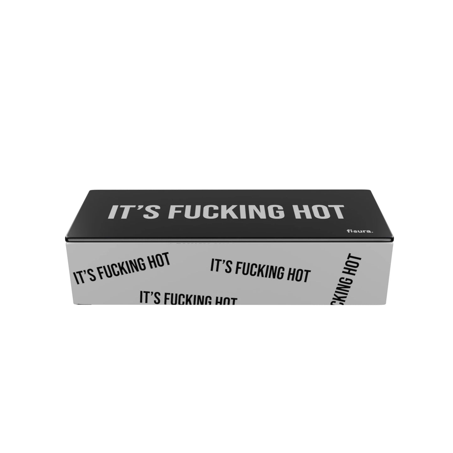 Caja metálica para gafas de sol con el mensaje It's fucking hot