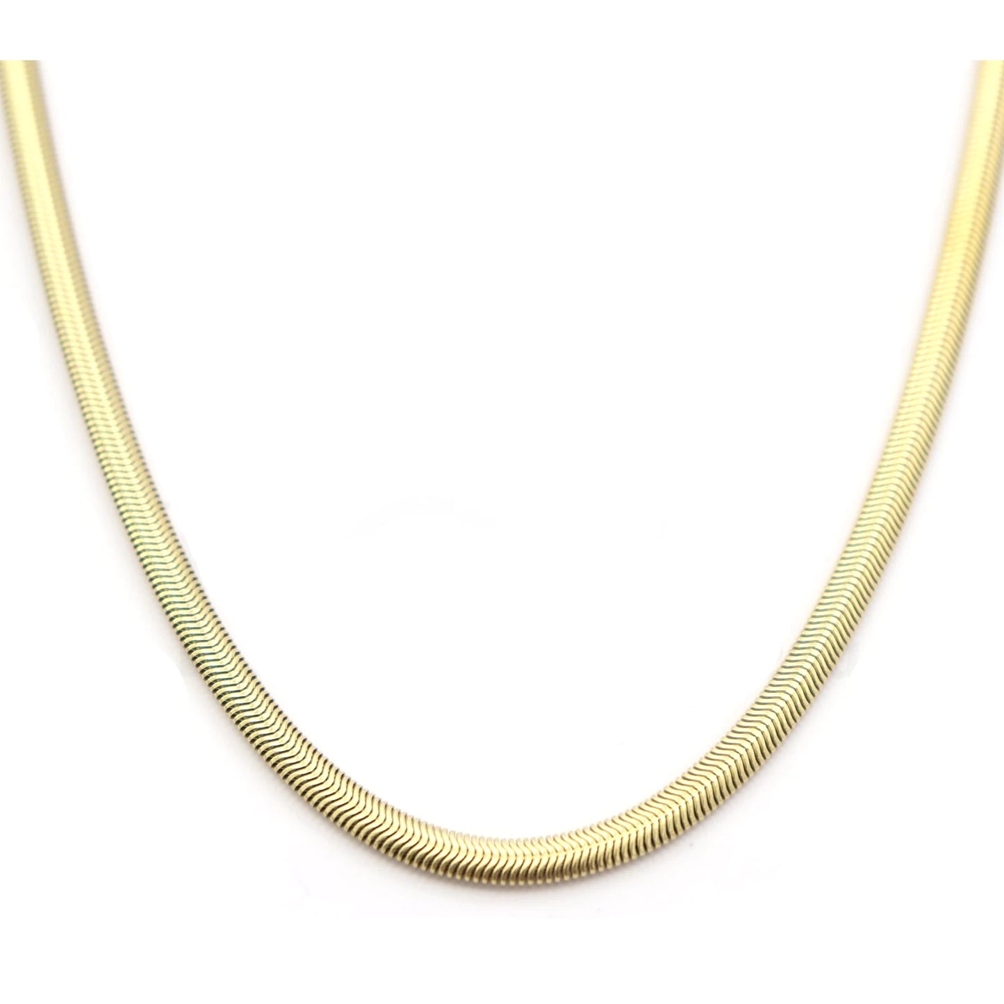 Collar dorado de cadena de cola de serpiente en acero inoxidable