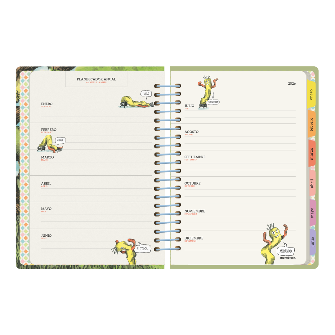 Planificador anual de la agenda semanal 2026 Frase Célebre de Macanudo por el ilustrador Liniers