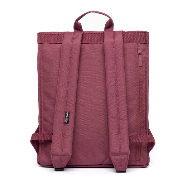 Parte de atrás de la mochila handy de Lefrik en color ciruela