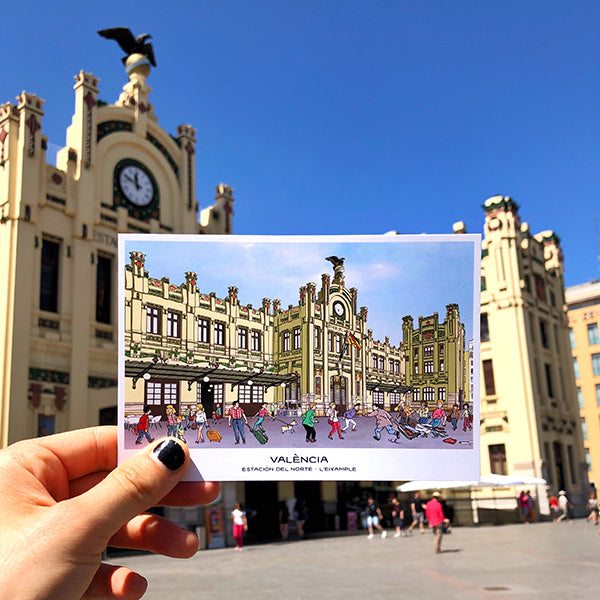 Postal Estación del Norte en Valencia