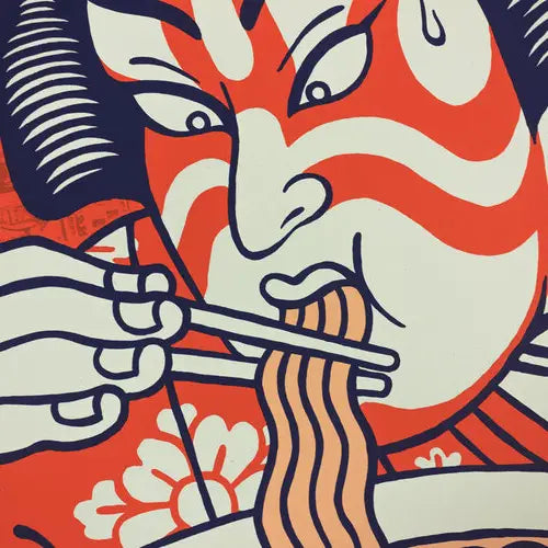 Detalle de la serigrafía Kabuki Ramen de Yeaaah estudio