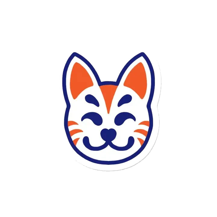 Pegatina con forma de máscara de zorro japonés