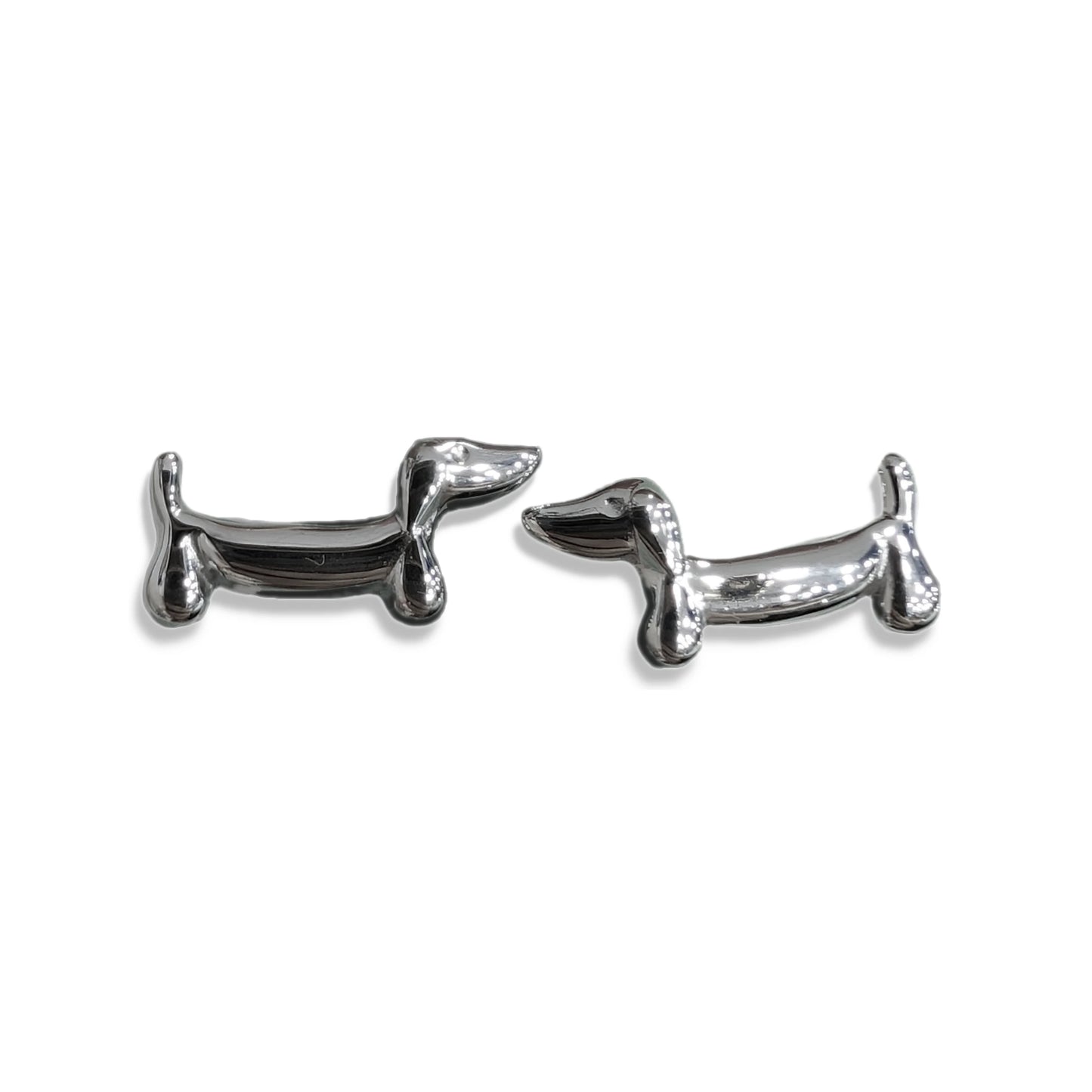 Pendientes Perro Salchicha plateados