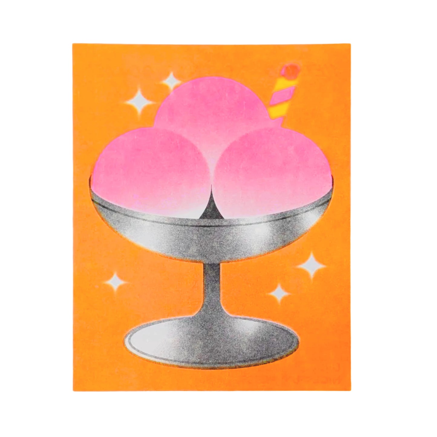 Risografía Helado de tres bolas