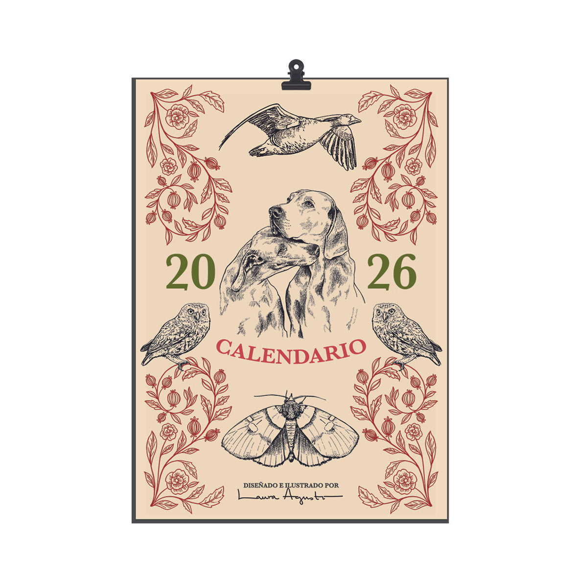 Portada del calendario para notas 2026 ilustrado por Laura Agustí