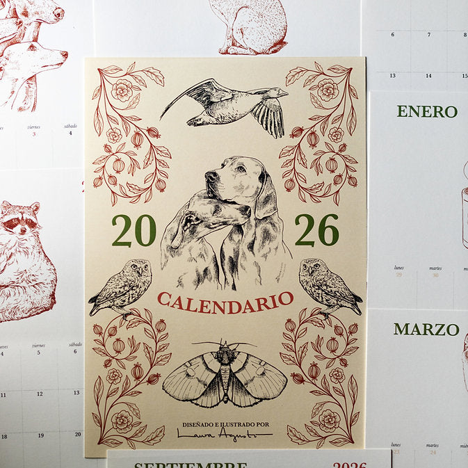 Calendario para notas 2026 ilustrado por Laura Agustí
