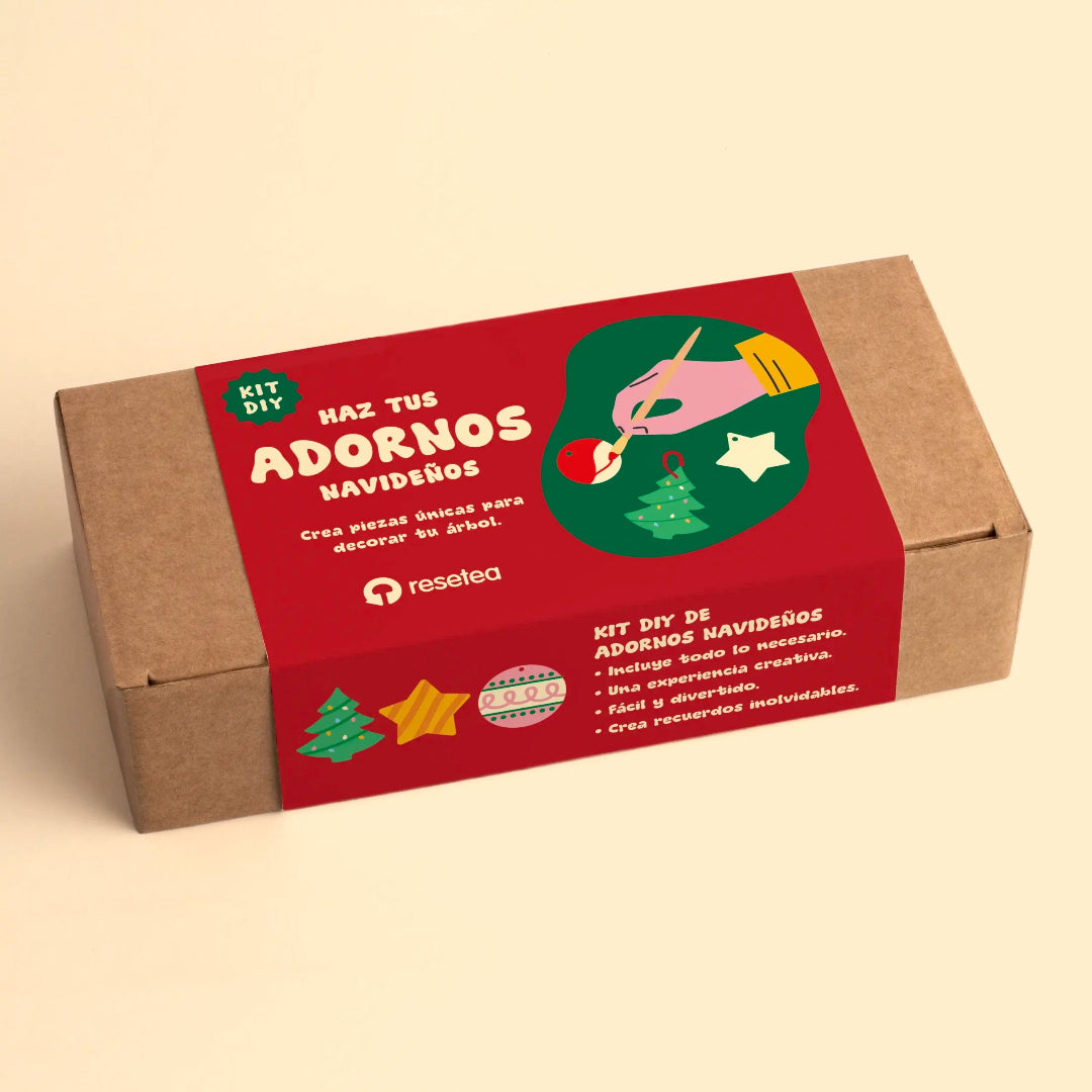 Caja del kit diy para hacer adornos para el árbol de Navidad con arcilla