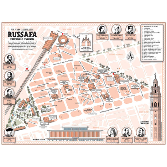 Mapa ilustrado del barrio valenciano de Ruzafa