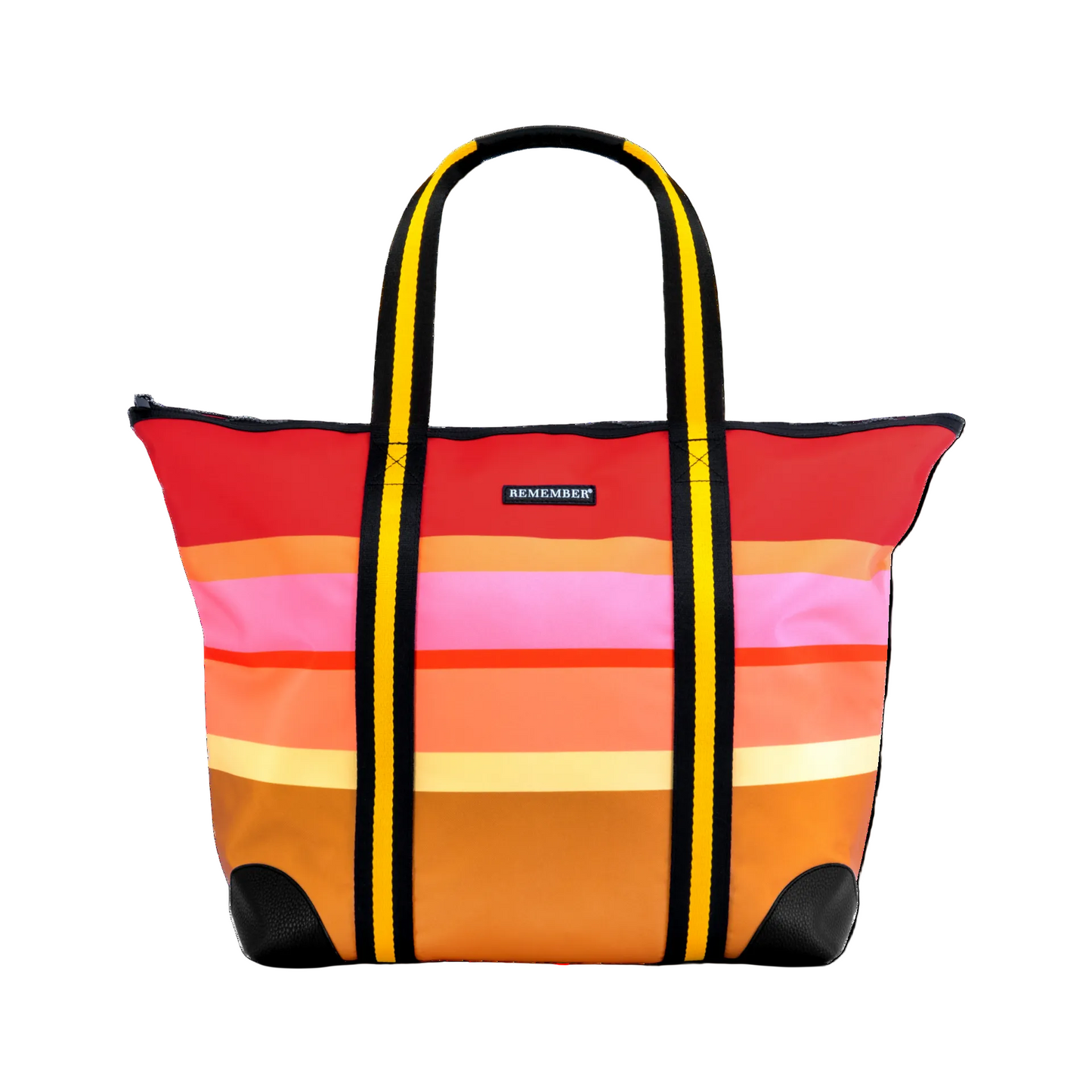 Bolsa a rayas de la marca Remember, modelo Shopper Marrakech, en tonos anaranjados