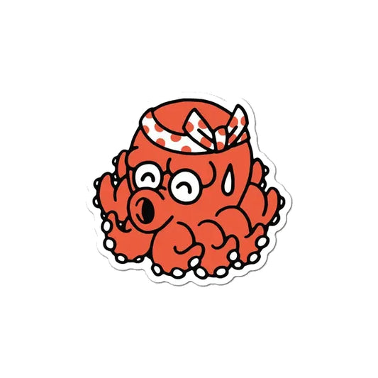 Pegatina con forma de pulpo rojo