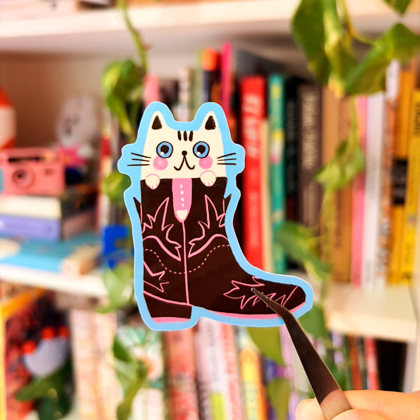 Pegatina Gato con botas - Laura Ortiz