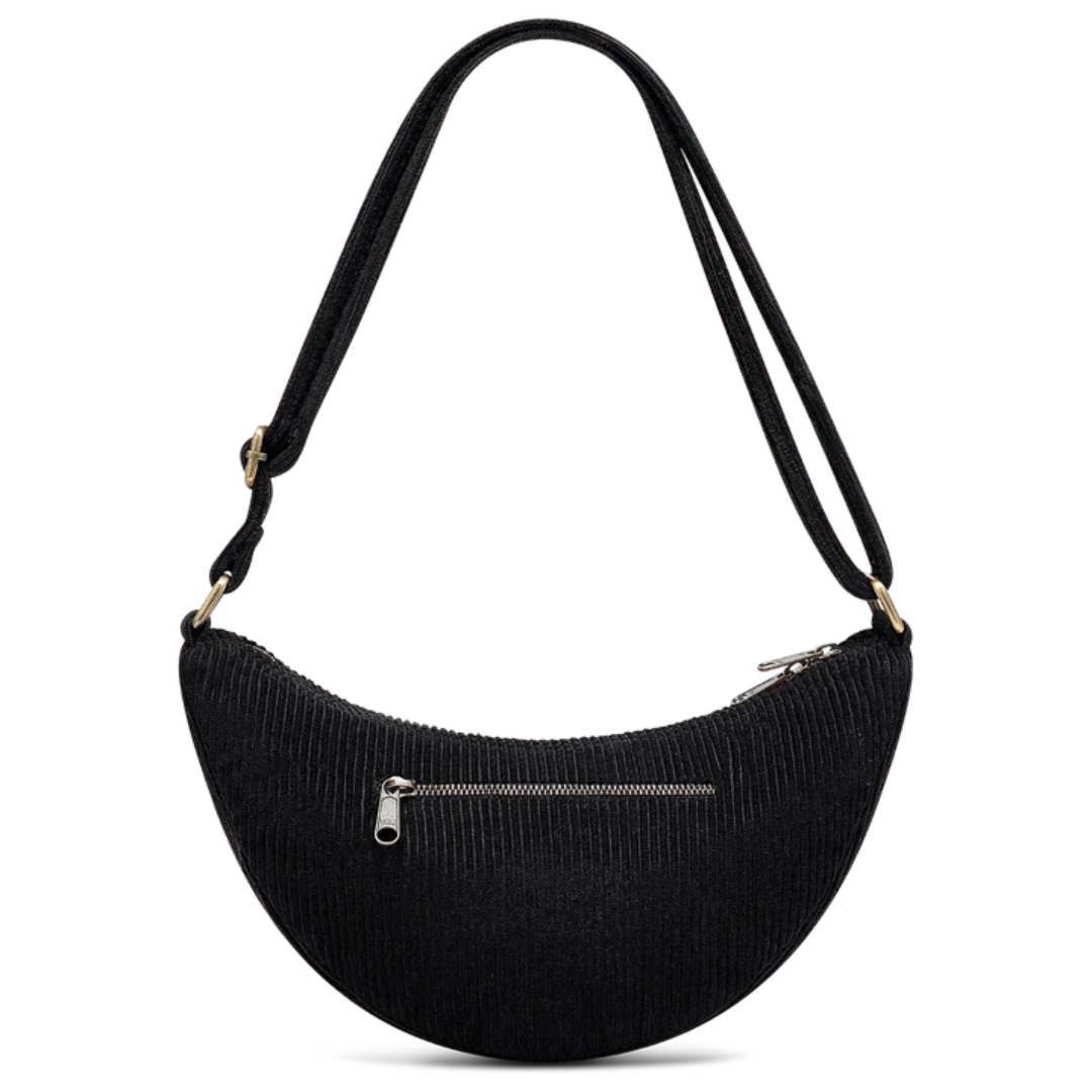 Riñonera negra Andrea de Hindbag con bolsillo exterior y correa ajustable