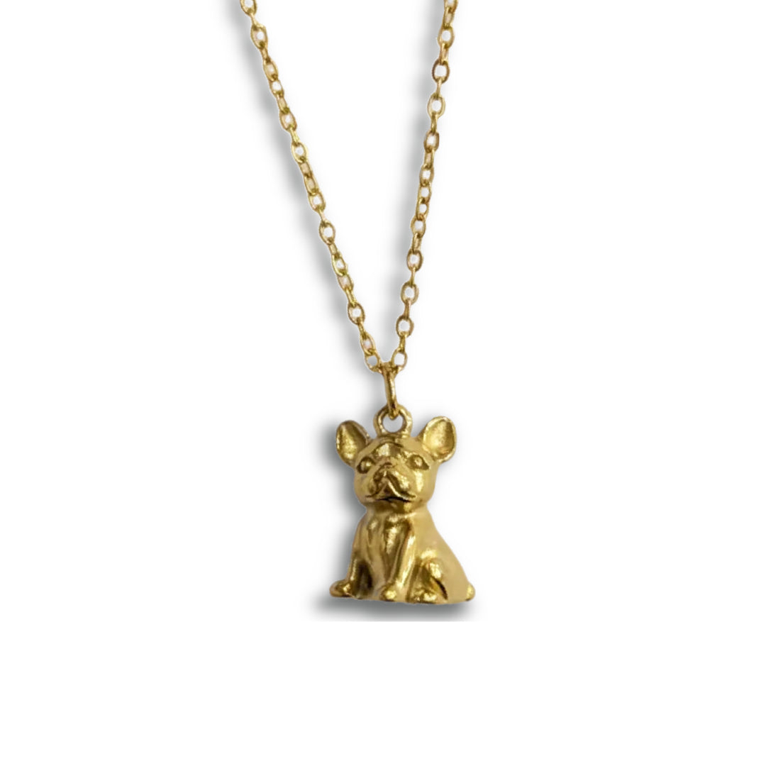 Collar Perro Bulldog francés dorado