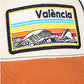 Gorra València Blanca y Naranja con ilustración bordada de la ciudad de las artes y de las ciencias