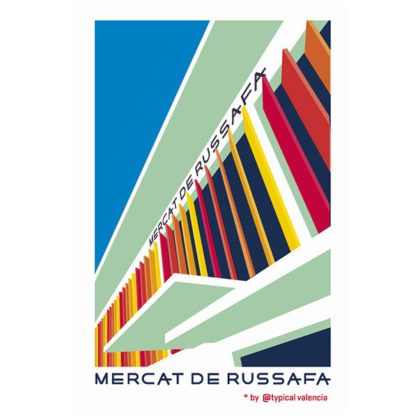 Postal del Mercado de Ruzafa en Valencia
