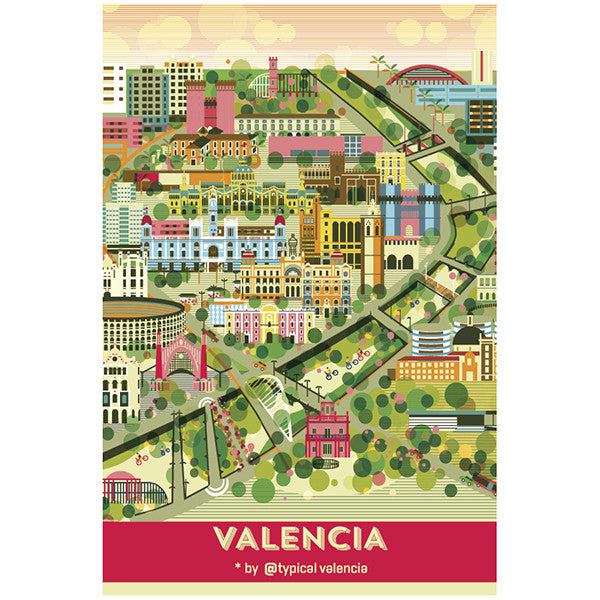 Postal centro histórico de Valencia