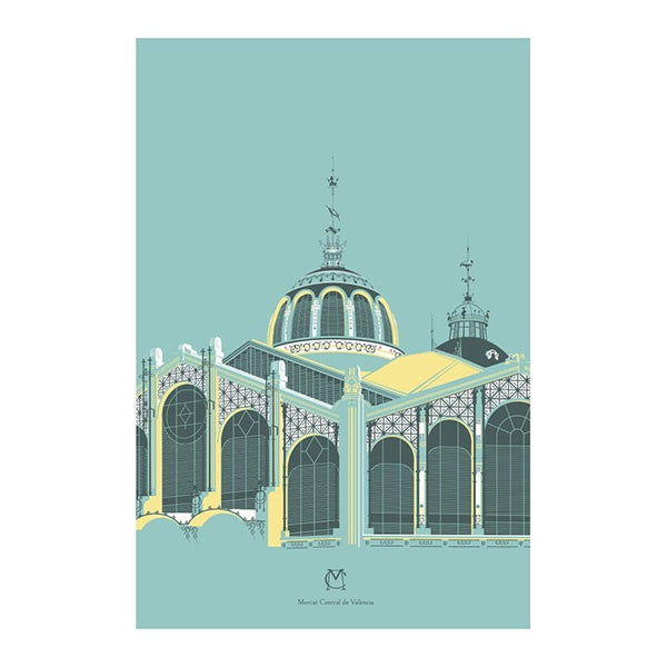 Postal Mercado Central valencia recuerdo souvenir atypical