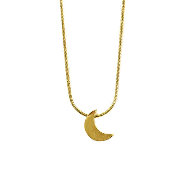 Collar luna dorado de acero inoxidable