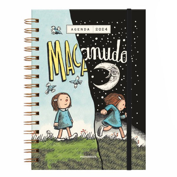 Agenda de Liniers para 2024 diaria con su tira cómica Macanudo y la niña Enriqueta