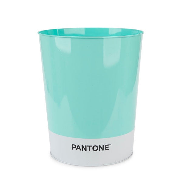 Papelera de metal color azul turquesa Pantone