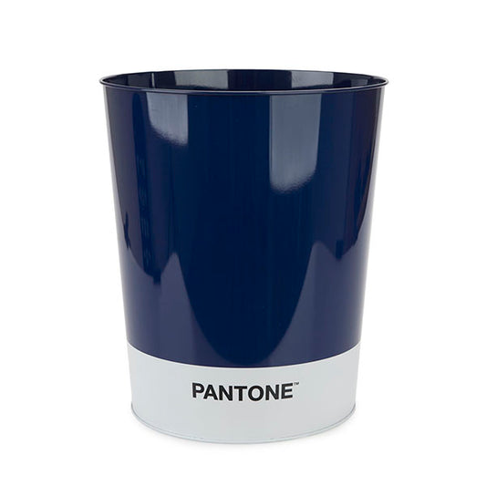 Papelera de metal azul oscuro de Pantone