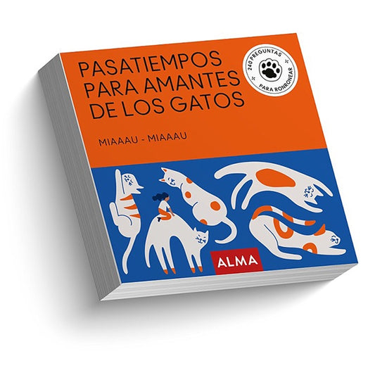 Portada del cuaderno de pasatiempos para amantes de los gatos