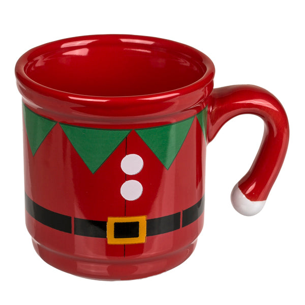 Taza de cerámica con disfraz verde de elfo de Papá Noel para usar en Navidad