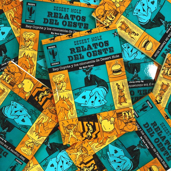 Varios libros amontonados Desert Hole, la tercera novela del oeste de Proyecto Estefanía