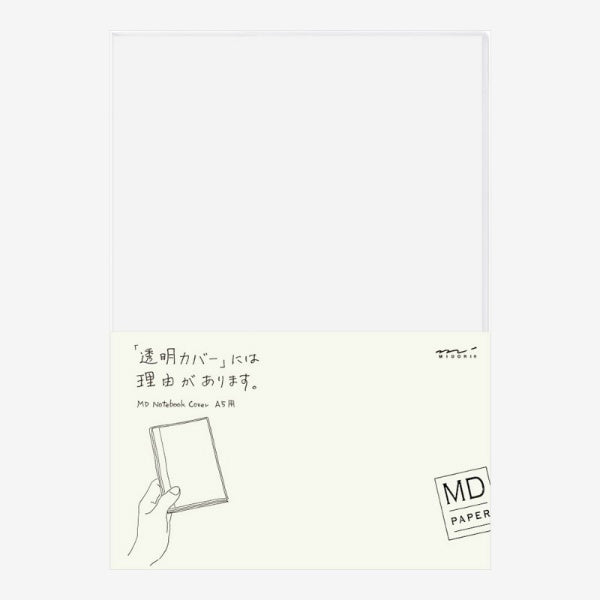 Cubierta funda transparente clear cover Midori MD cuadernos japón papelería proteger protectora