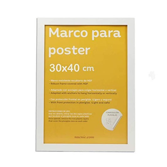 Marco 30x40 cm blanco para prints o fotos