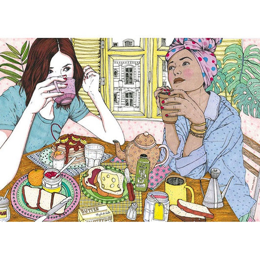 Art print Girls having coffee by Ana Jarén