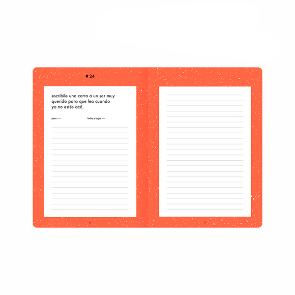 Páginas interiores del libro Somos Universos de May Groppo para escribir una carta a un ser querido