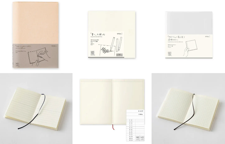 Una serie de cuadernos de la marca Midori. 