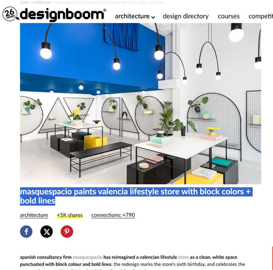 Masquespacio paints valencia lifestyle store with block colors + bold lines