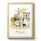 Ilustración del barrio de Patraix de Virginia Lorente con niños jugando en la plaza