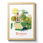 Ilustración de Atypical Valencia con jardín, edificio y estatua del barrio valenciano de Exposició 