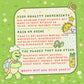 Características de las pegatinas de Turtle's Soup en inglés
